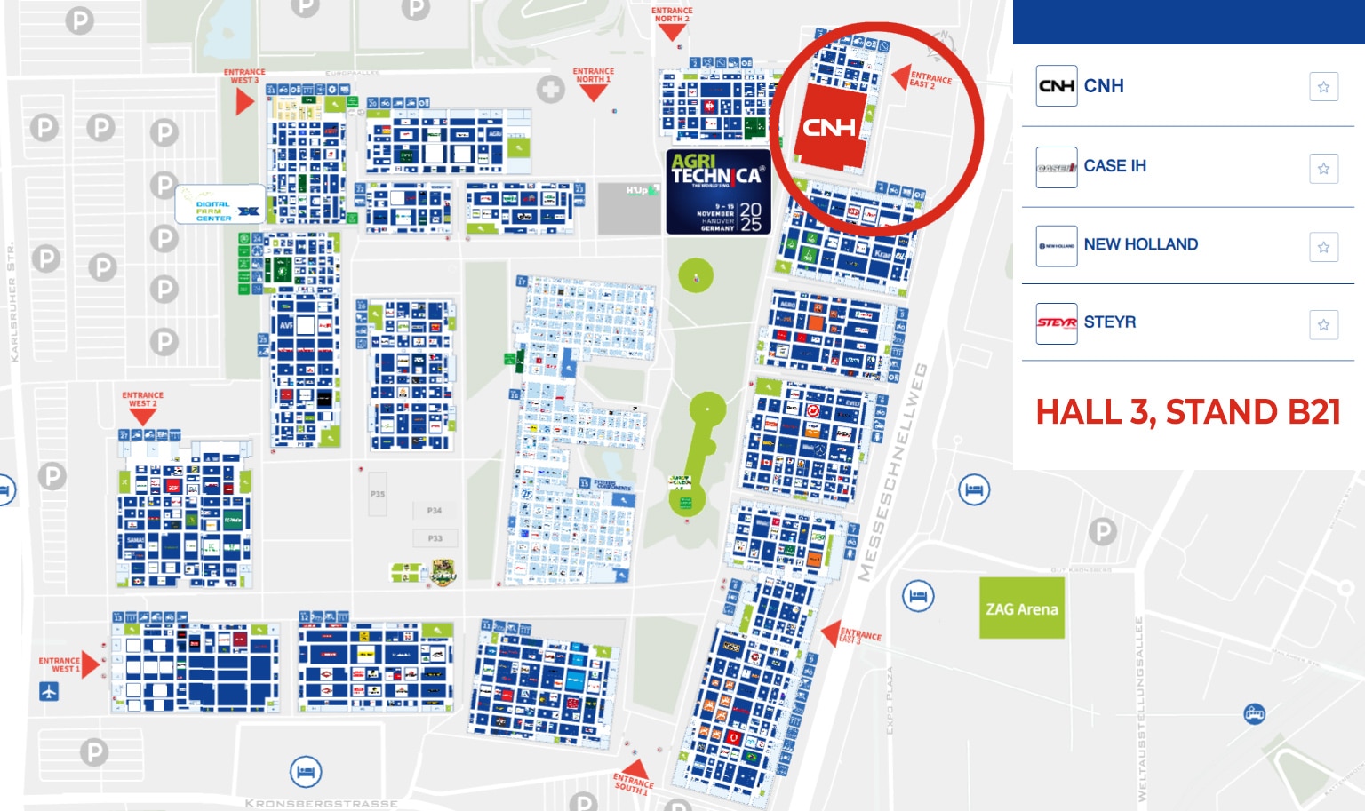 CNHatAgritechnica2025-ExhibitHallsMAP